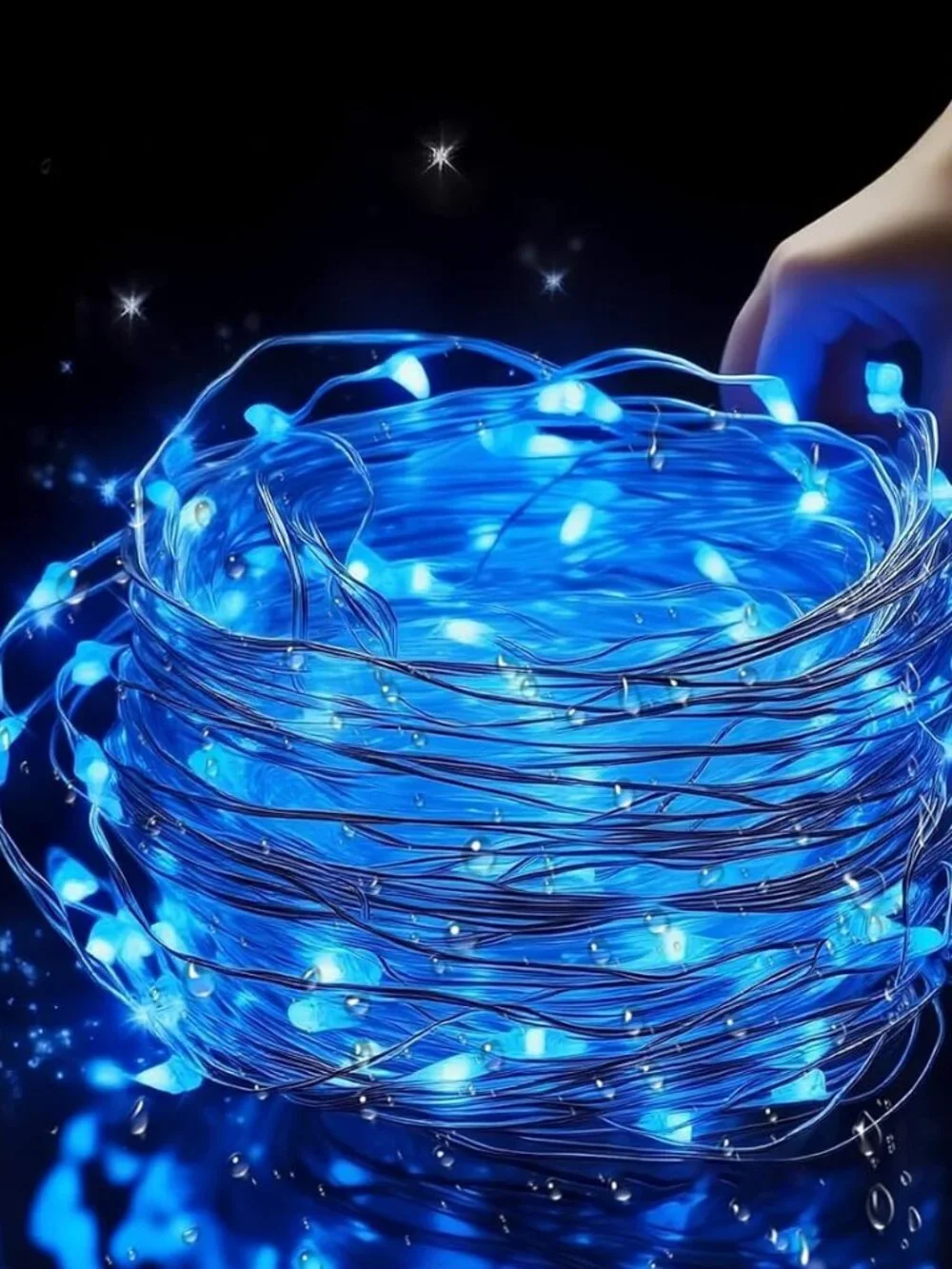 BRAND NEW Solar String Lights Outdoor Waterproof 2 Pack Total 66ft 200LED Blue
